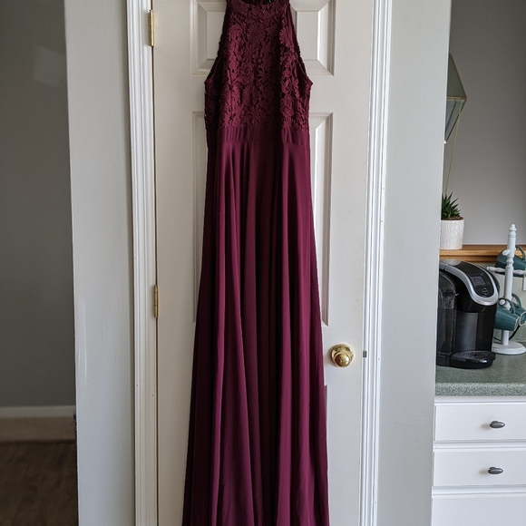 Large Burgundy Picture Perf Lulus Bridesmaid Dress - Picture 4 of 7